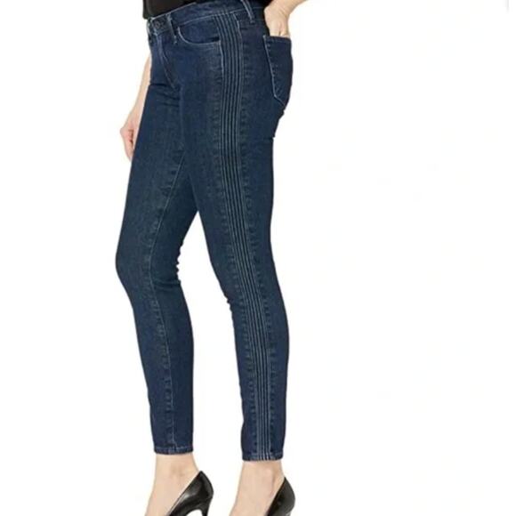 AG Adriano Goldschmied The Prima Pintuck Cigarette Ankle Jeans Dark Wash Sz 27R - Picture 1 of 14